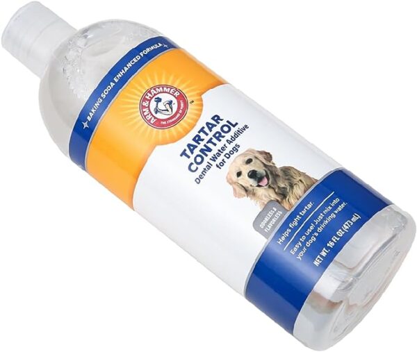 Arm & Hammer for Pets Dental Water Additive for Dogs, Tartar Control | Dog Dental Care Reduces Plaque & Tartar Buildup Without Brushing | 16 Fl Oz (Pack of 1), Odorless and Flavorless