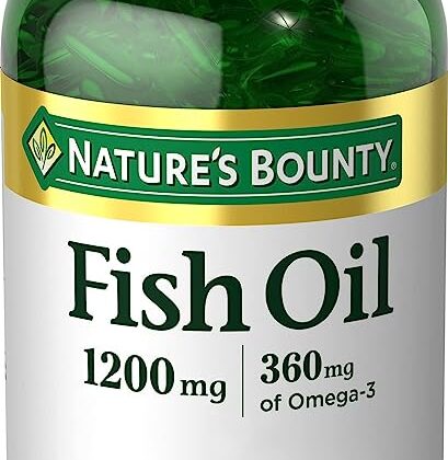 Nature’s Bounty Fish Oil, Supports Heart Health, 1200 Mg, Rapid Release Softgels, 200 Ct