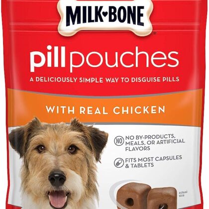 Milk-Bone Pill Pouches Dog Treats, Real Chicken Flavor, 6 Ounces (Pack of 5)