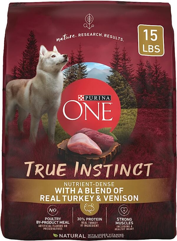 Purina ONE True Instinct With A Blend Of Real Turkey and Venison Dry Dog Food - 15 lb. Bag